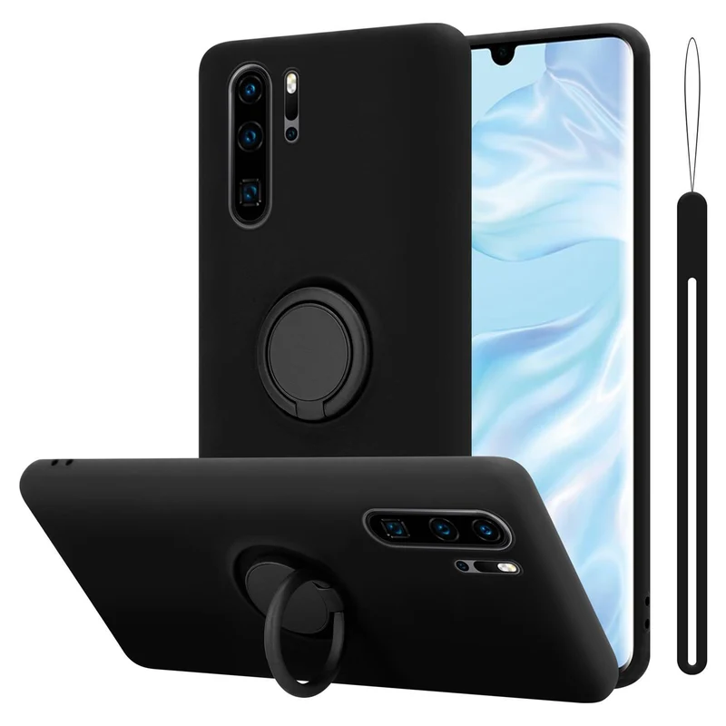 Cadorabo Hülle kompatibel mit Huawei P30 PRO Schutzhülle aus flexiblem TPU Silikon mit Ring
