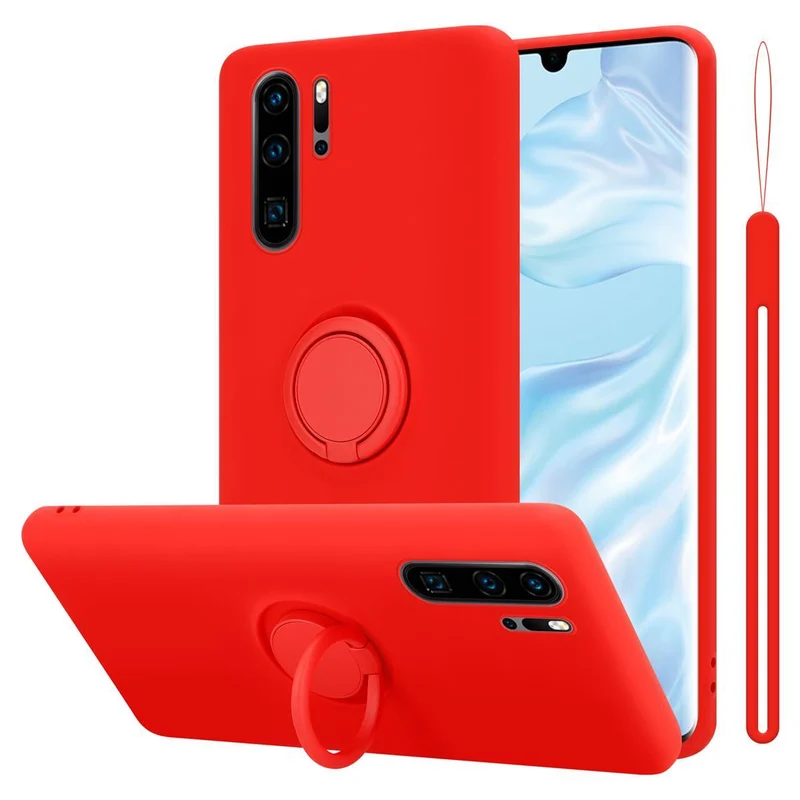 Cadorabo Hülle kompatibel mit Huawei P30 PRO Schutzhülle aus flexiblem TPU Silikon mit Ring
