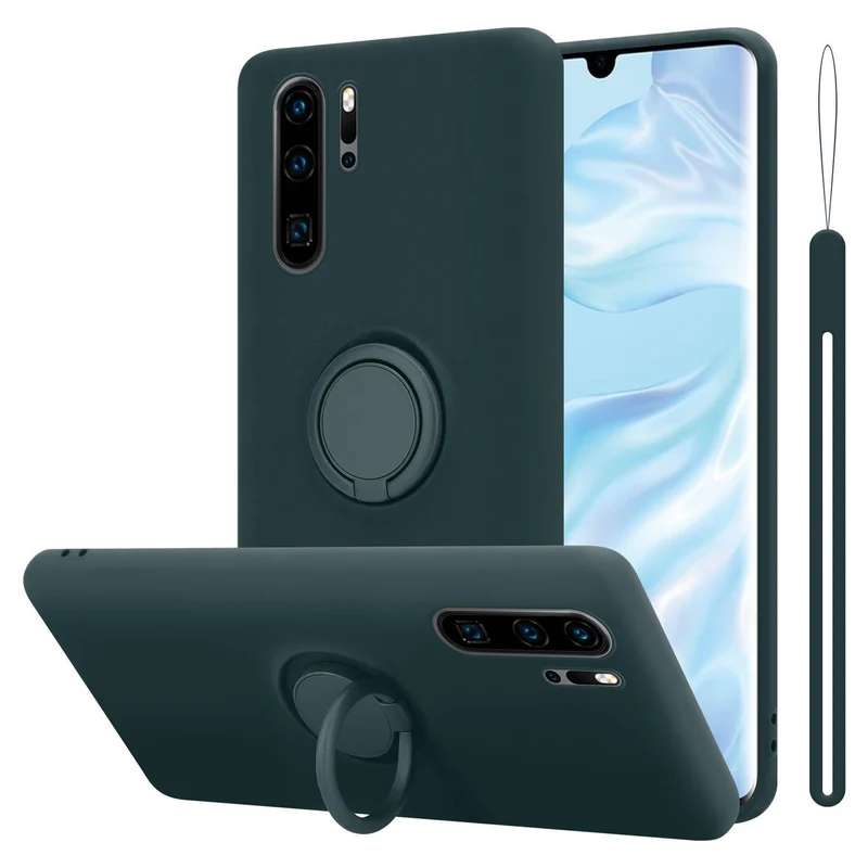 Cadorabo Hülle kompatibel mit Huawei P30 PRO Schutzhülle aus flexiblem TPU Silikon mit Ring
