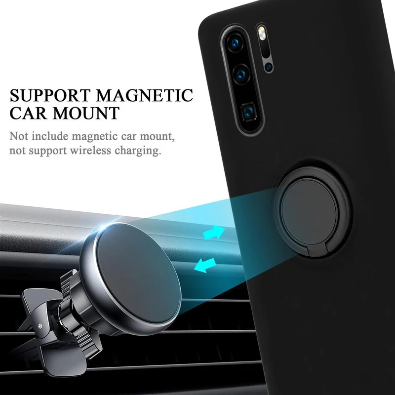 Cadorabo Hülle kompatibel mit Huawei P30 PRO Schutzhülle aus flexiblem TPU Silikon mit Ring