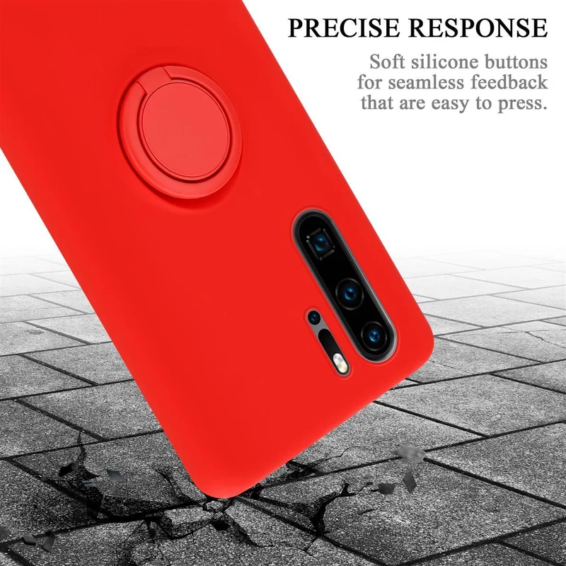 Cadorabo Hülle kompatibel mit Huawei P30 PRO Schutzhülle aus flexiblem TPU Silikon mit Ring
