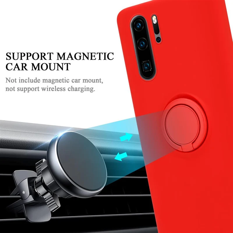 Cadorabo Hülle kompatibel mit Huawei P30 PRO Schutzhülle aus flexiblem TPU Silikon mit Ring