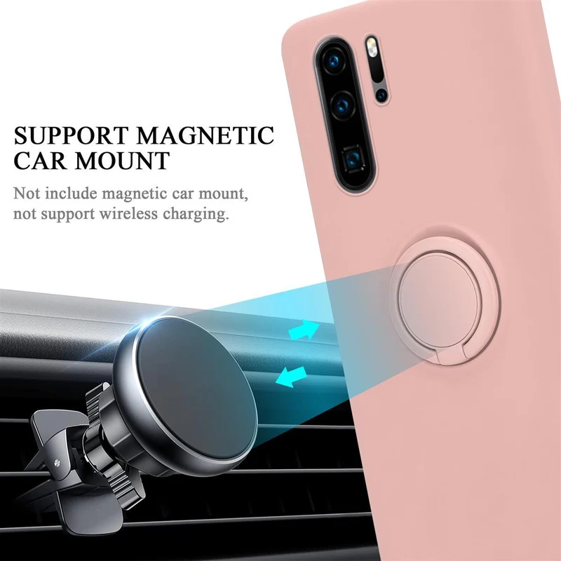 Cadorabo Hülle kompatibel mit Huawei P30 PRO Schutzhülle aus flexiblem TPU Silikon mit Ring