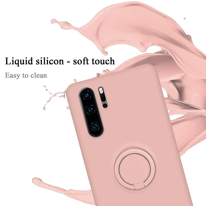 Cadorabo Hülle kompatibel mit Huawei P30 PRO Schutzhülle aus flexiblem TPU Silikon mit Ring