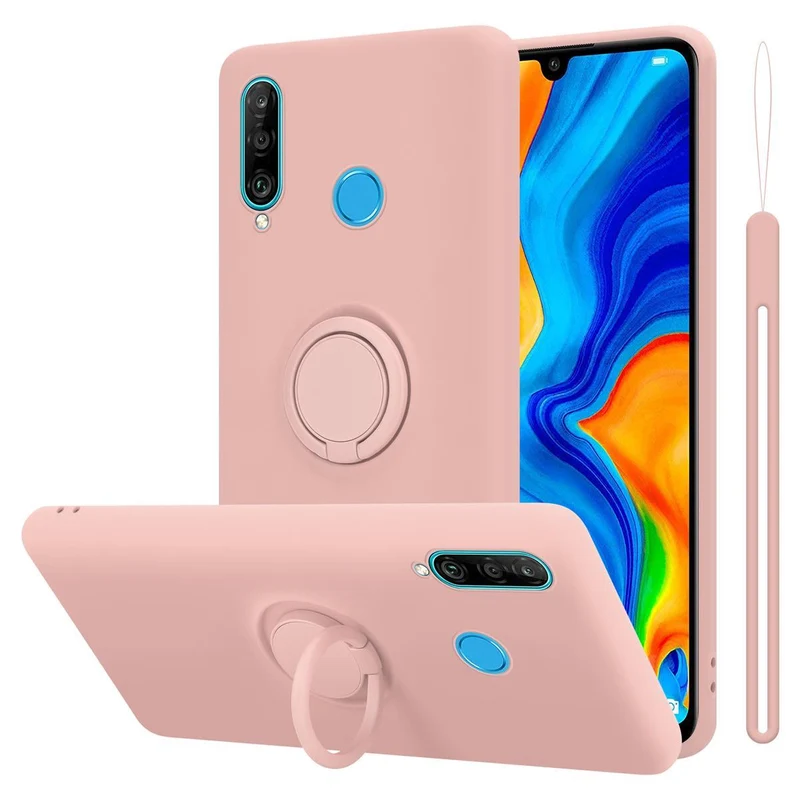 Cadorabo Hülle kompatibel mit Huawei P30 LITE Schutzhülle aus flexiblem TPU Silikon mit Ring