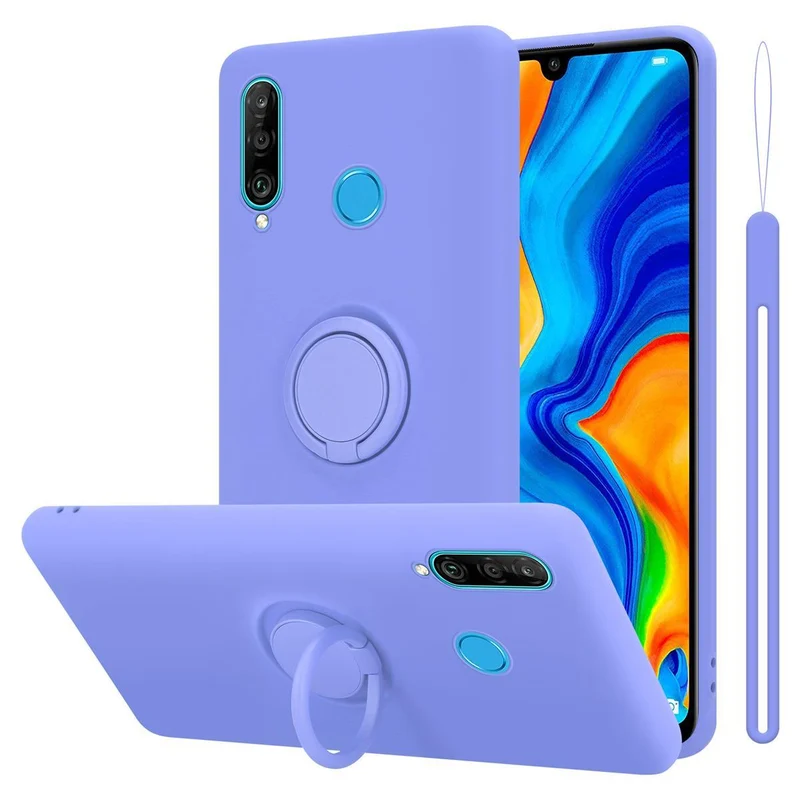 Cadorabo Hülle kompatibel mit Huawei P30 LITE Schutzhülle aus flexiblem TPU Silikon mit Ring