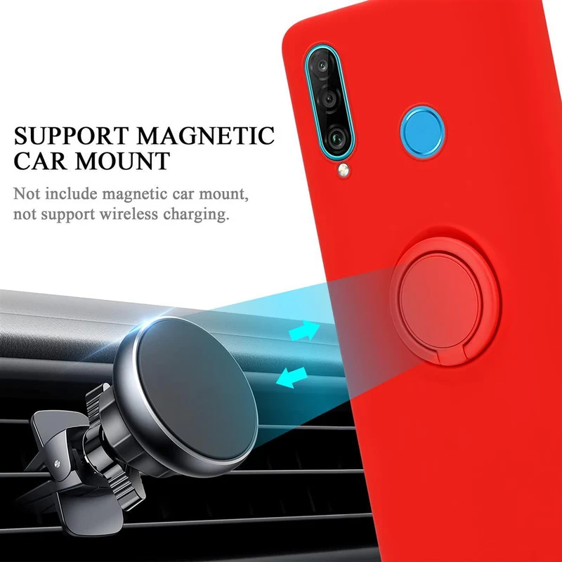 Cadorabo Hülle kompatibel mit Huawei P30 LITE Schutzhülle aus flexiblem TPU Silikon mit Ring