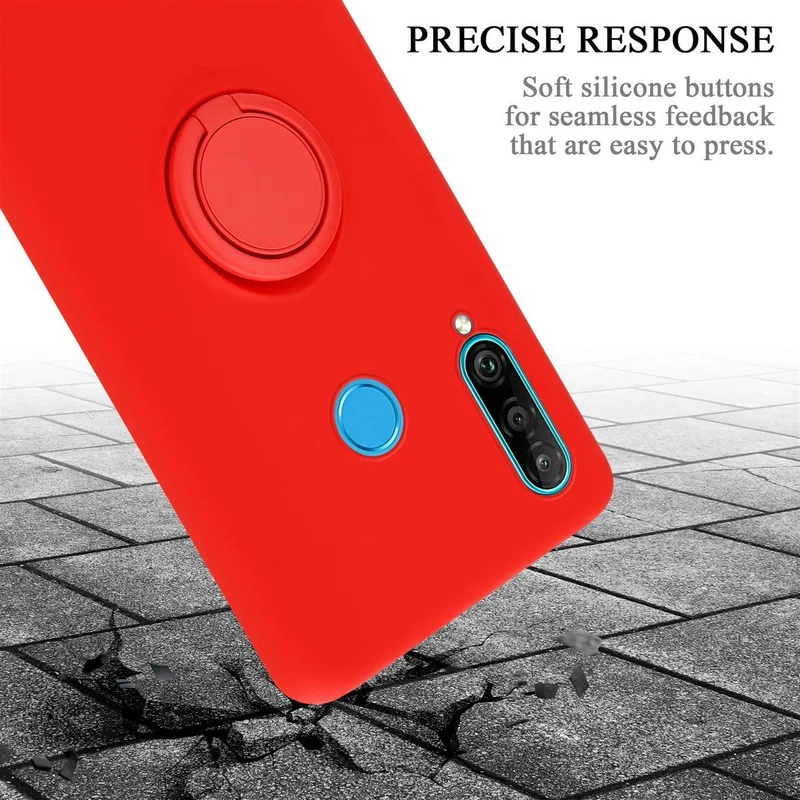 Cadorabo Hülle kompatibel mit Huawei P30 LITE Schutzhülle aus flexiblem TPU Silikon mit Ring
