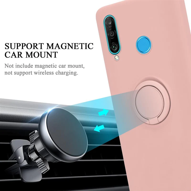 Cadorabo Hülle kompatibel mit Huawei P30 LITE Schutzhülle aus flexiblem TPU Silikon mit Ring