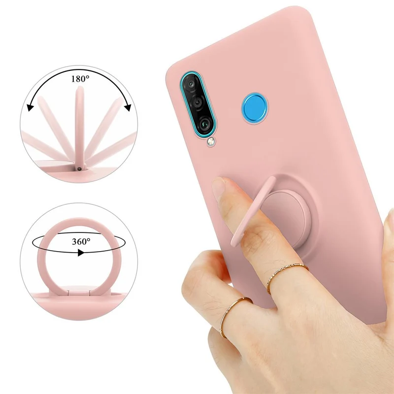 Cadorabo Hülle kompatibel mit Huawei P30 LITE Schutzhülle aus flexiblem TPU Silikon mit Ring