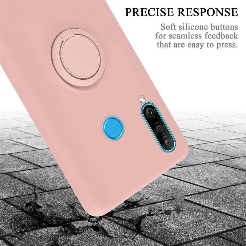 Cadorabo Hülle kompatibel mit Huawei P30 LITE Schutzhülle aus flexiblem TPU Silikon mit Ring