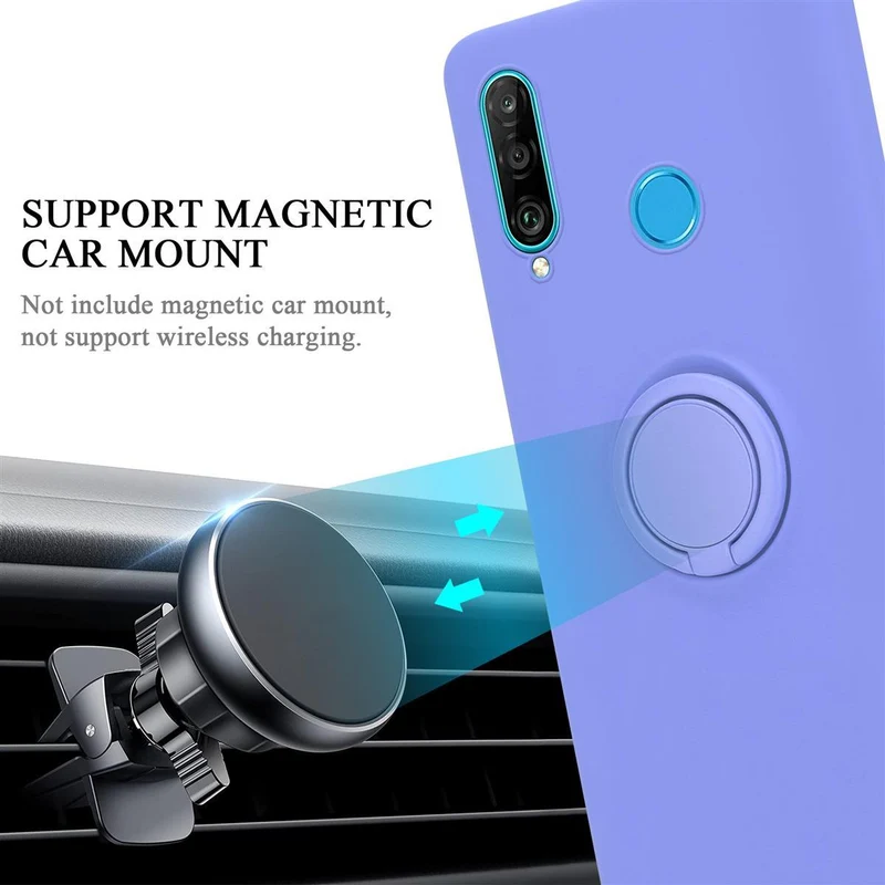 Cadorabo Hülle kompatibel mit Huawei P30 LITE Schutzhülle aus flexiblem TPU Silikon mit Ring