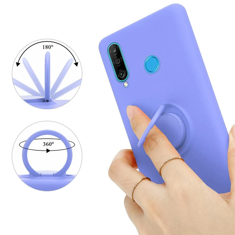 Cadorabo Hülle kompatibel mit Huawei P30 LITE Schutzhülle aus flexiblem TPU Silikon mit Ring