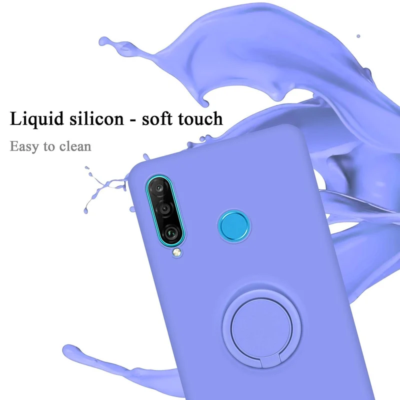 Cadorabo Hülle kompatibel mit Huawei P30 LITE Schutzhülle aus flexiblem TPU Silikon mit Ring