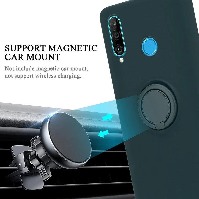 Cadorabo Hülle kompatibel mit Huawei P30 LITE Schutzhülle aus flexiblem TPU Silikon mit Ring