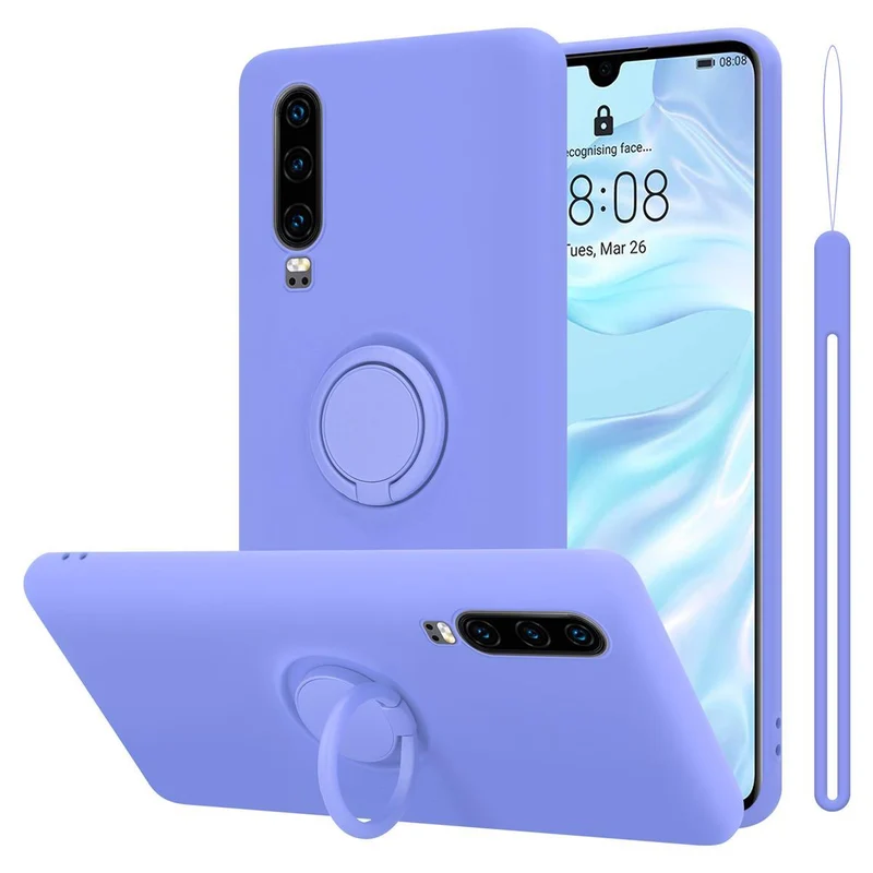 Cadorabo Hülle kompatibel mit Huawei P30 Schutzhülle aus flexiblem TPU Silikon mit Ring