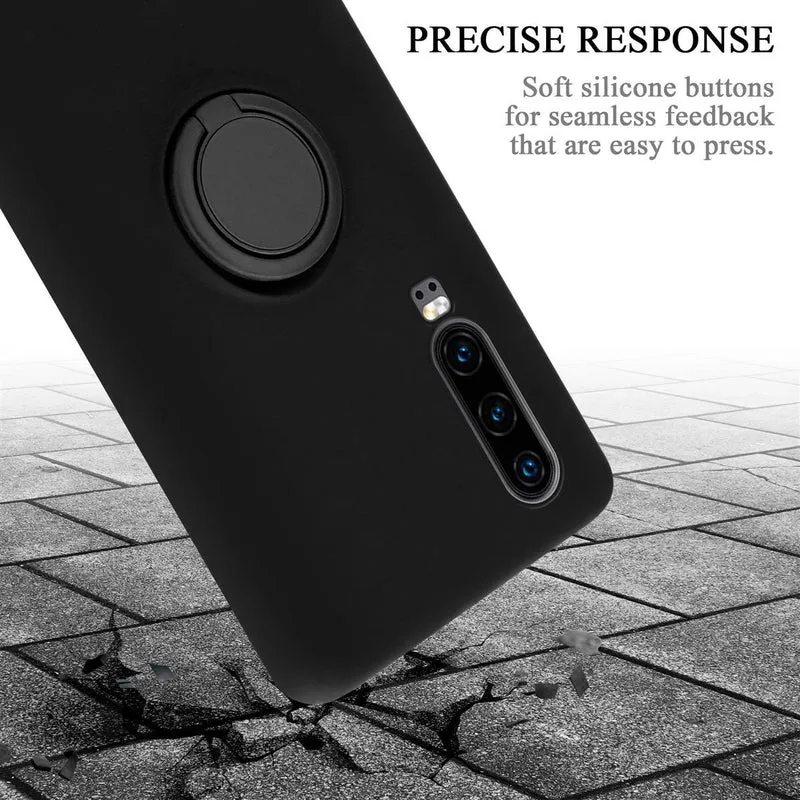 Cadorabo Hülle kompatibel mit Huawei P30 Schutzhülle aus flexiblem TPU Silikon mit Ring