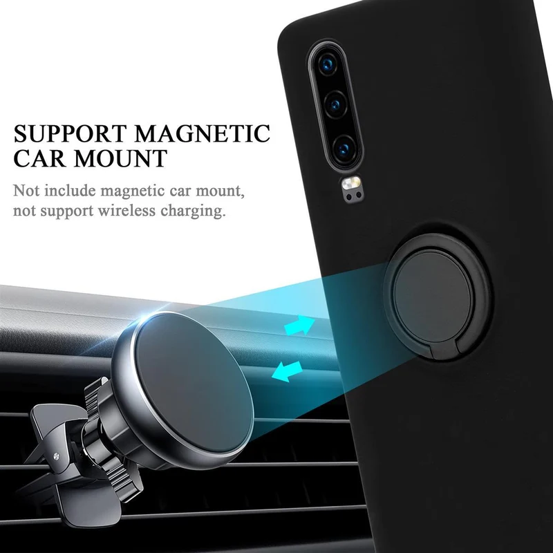 Cadorabo Hülle kompatibel mit Huawei P30 Schutzhülle aus flexiblem TPU Silikon mit Ring