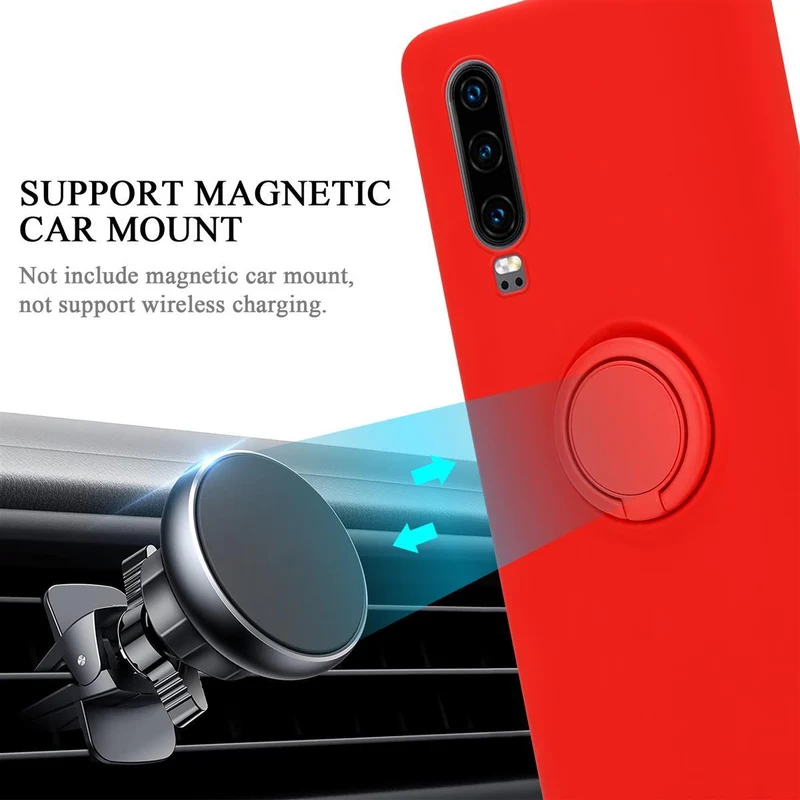 Cadorabo Hülle kompatibel mit Huawei P30 Schutzhülle aus flexiblem TPU Silikon mit Ring