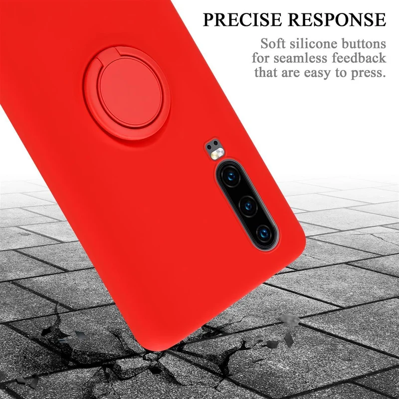 Cadorabo Hülle kompatibel mit Huawei P30 Schutzhülle aus flexiblem TPU Silikon mit Ring