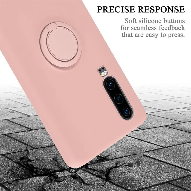 Cadorabo Hülle kompatibel mit Huawei P30 Schutzhülle aus flexiblem TPU Silikon mit Ring