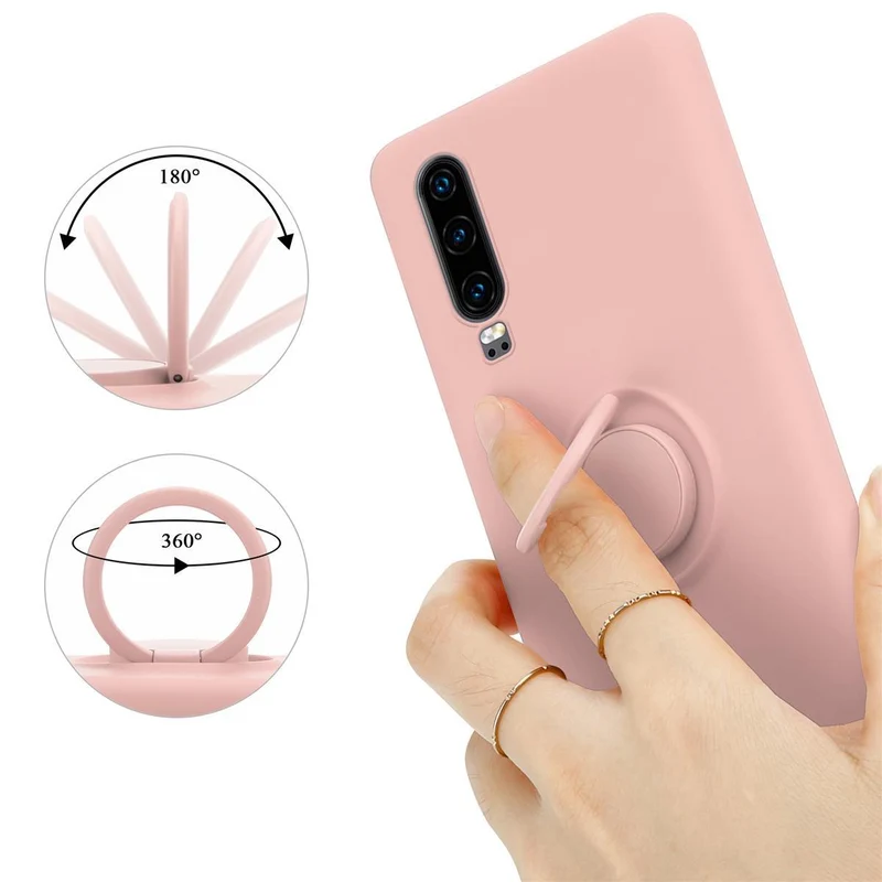Cadorabo Hülle kompatibel mit Huawei P30 Schutzhülle aus flexiblem TPU Silikon mit Ring