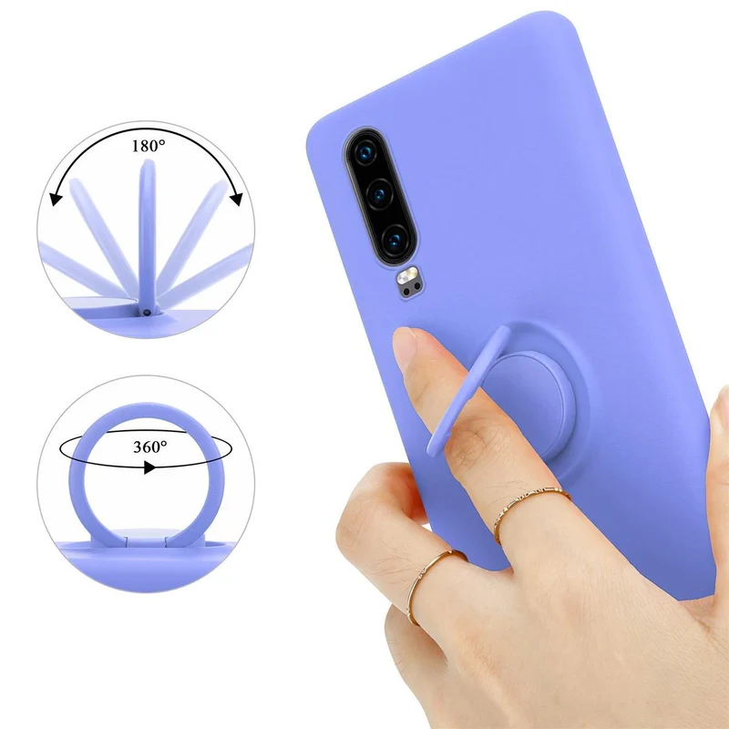 Cadorabo Hülle kompatibel mit Huawei P30 Schutzhülle aus flexiblem TPU Silikon mit Ring