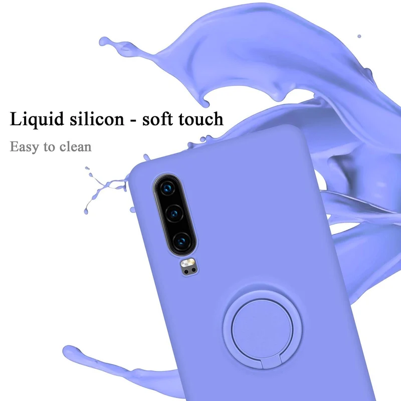 Cadorabo Hülle kompatibel mit Huawei P30 Schutzhülle aus flexiblem TPU Silikon mit Ring