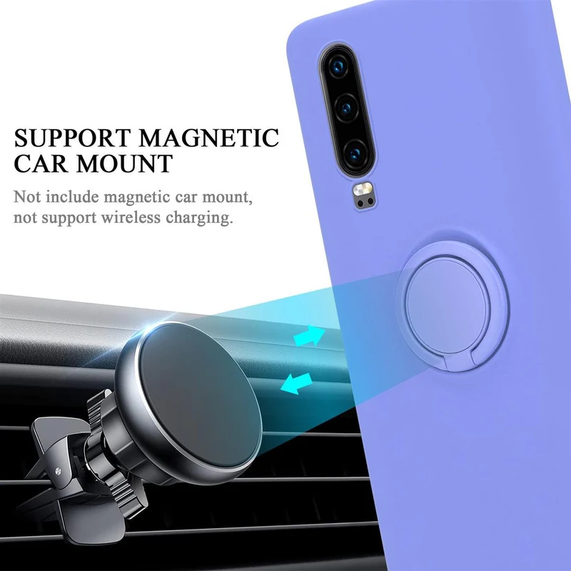 Cadorabo Hülle kompatibel mit Huawei P30 Schutzhülle aus flexiblem TPU Silikon mit Ring