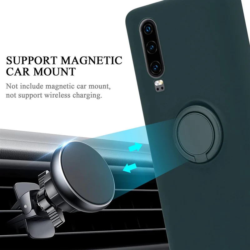 Cadorabo Hülle kompatibel mit Huawei P30 Schutzhülle aus flexiblem TPU Silikon mit Ring