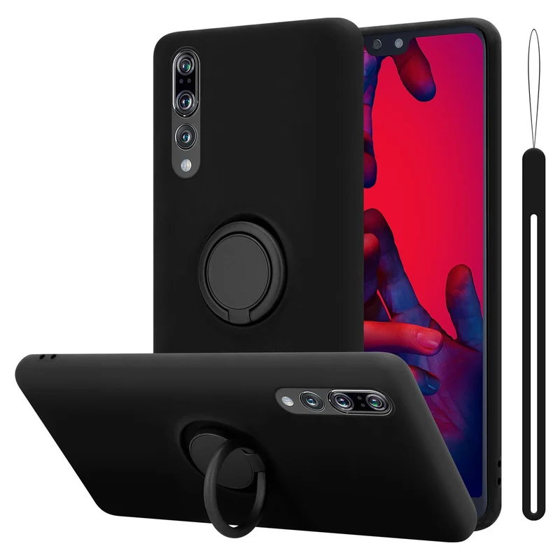 Cadorabo Hülle kompatibel mit Huawei P20 PRO / P20 PLUS Schutzhülle aus flexiblem TPU Silikon mit Ring