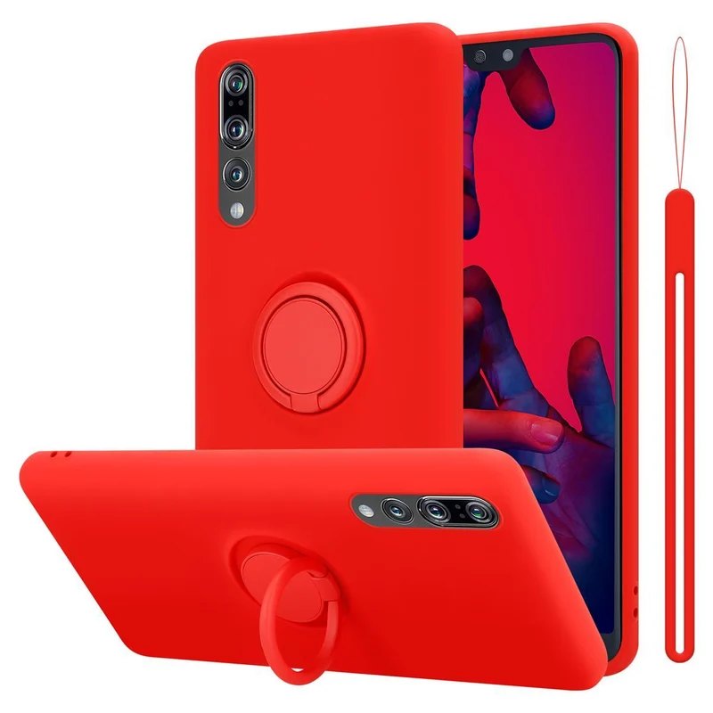 Cadorabo Hülle kompatibel mit Huawei P20 PRO / P20 PLUS Schutzhülle aus flexiblem TPU Silikon mit Ring