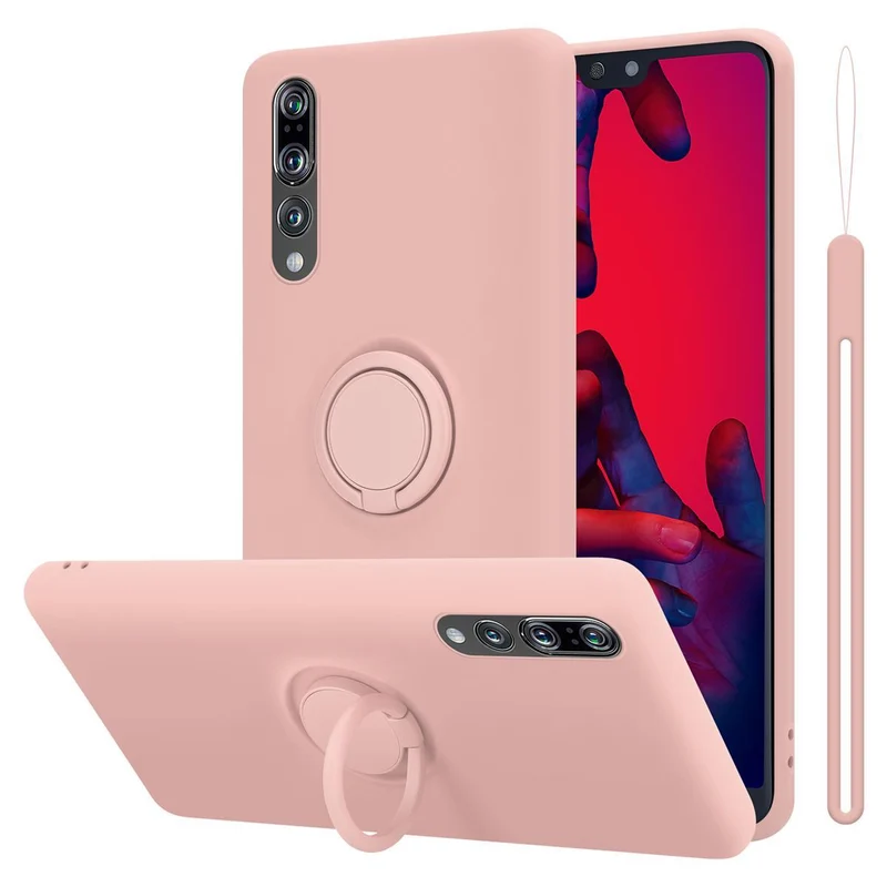 Cadorabo Hülle kompatibel mit Huawei P20 PRO / P20 PLUS Schutzhülle aus flexiblem TPU Silikon mit Ring