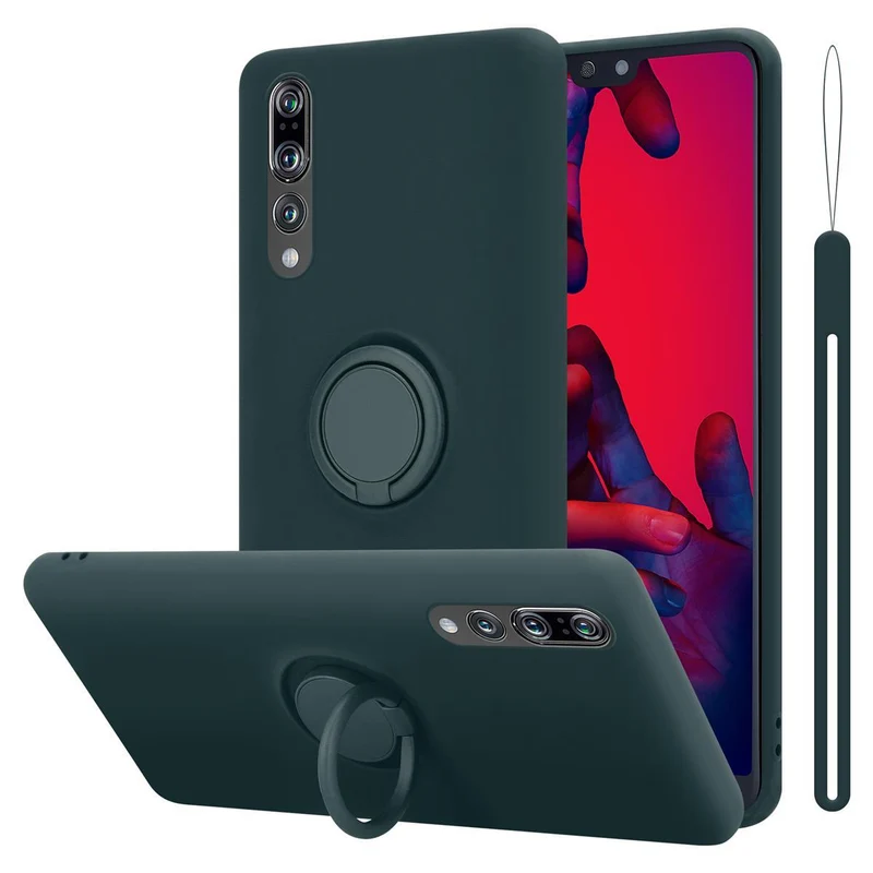 Cadorabo Hülle kompatibel mit Huawei P20 PRO / P20 PLUS Schutzhülle aus flexiblem TPU Silikon mit Ring