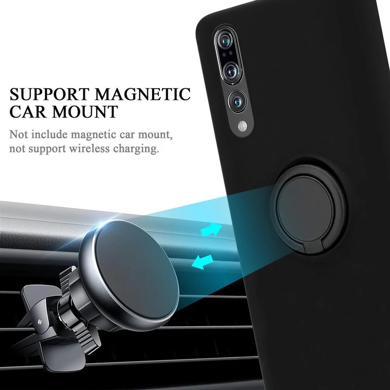Cadorabo Hülle kompatibel mit Huawei P20 PRO / P20 PLUS Schutzhülle aus flexiblem TPU Silikon mit Ring