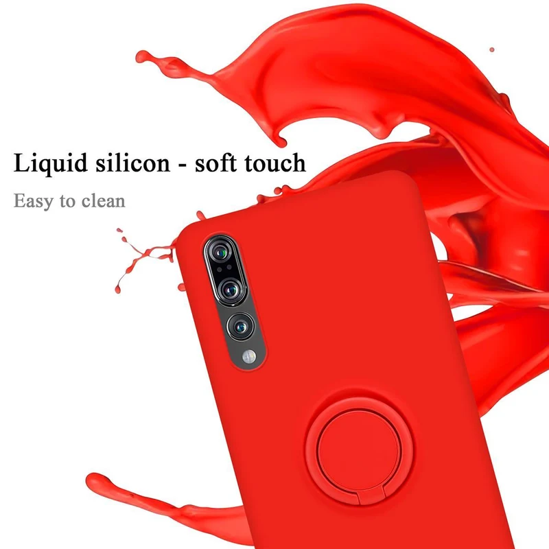 Cadorabo Hülle kompatibel mit Huawei P20 PRO / P20 PLUS Schutzhülle aus flexiblem TPU Silikon mit Ring