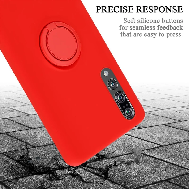 Cadorabo Hülle kompatibel mit Huawei P20 PRO / P20 PLUS Schutzhülle aus flexiblem TPU Silikon mit Ring