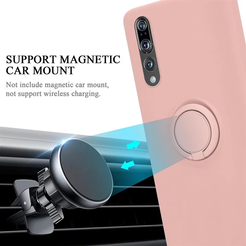 Cadorabo Hülle kompatibel mit Huawei P20 PRO / P20 PLUS Schutzhülle aus flexiblem TPU Silikon mit Ring