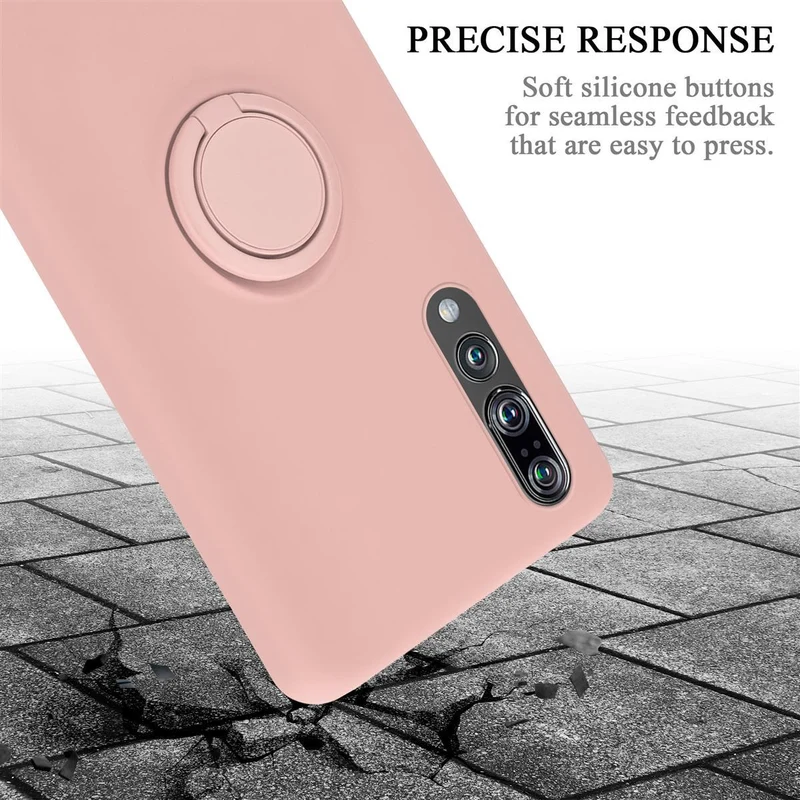 Cadorabo Hülle kompatibel mit Huawei P20 PRO / P20 PLUS Schutzhülle aus flexiblem TPU Silikon mit Ring