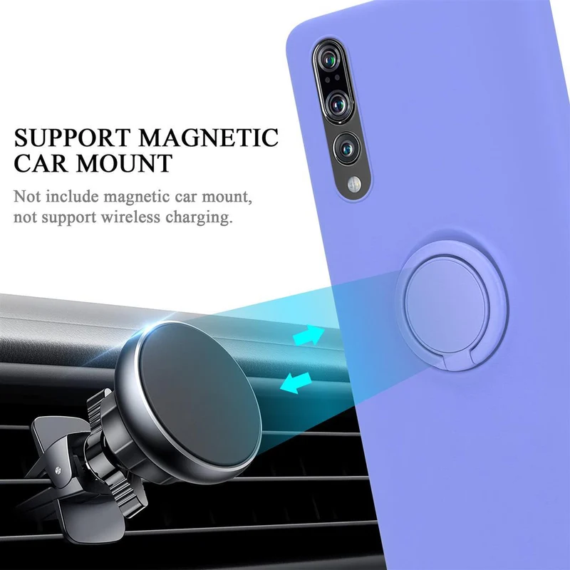 Cadorabo Hülle kompatibel mit Huawei P20 PRO / P20 PLUS Schutzhülle aus flexiblem TPU Silikon mit Ring