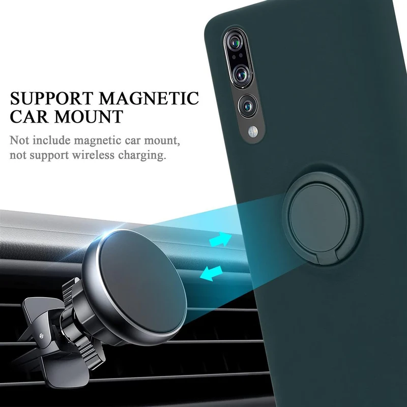 Cadorabo Hülle kompatibel mit Huawei P20 PRO / P20 PLUS Schutzhülle aus flexiblem TPU Silikon mit Ring