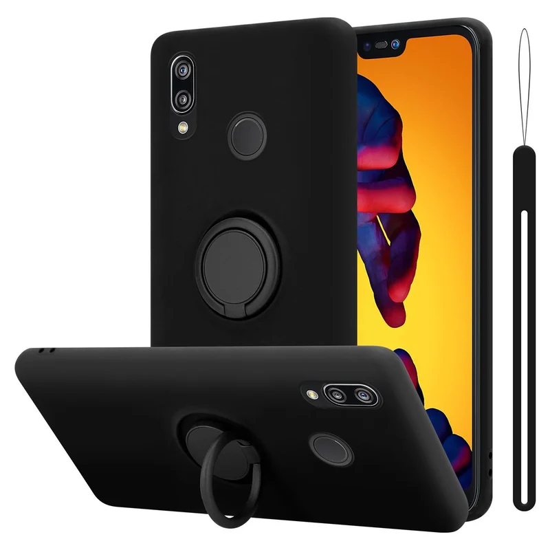 Cadorabo Hülle kompatibel mit Huawei P20 LITE 2018 / NOVA 3E Schutzhülle aus flexiblem TPU Silikon mit Ring