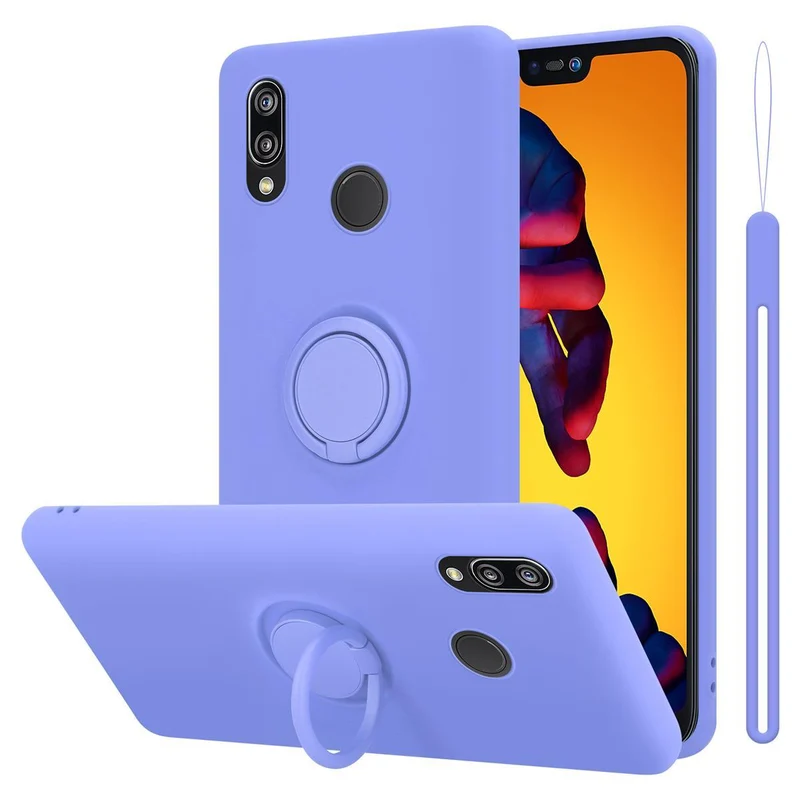 Cadorabo Hülle kompatibel mit Huawei P20 LITE 2018 / NOVA 3E Schutzhülle aus flexiblem TPU Silikon mit Ring