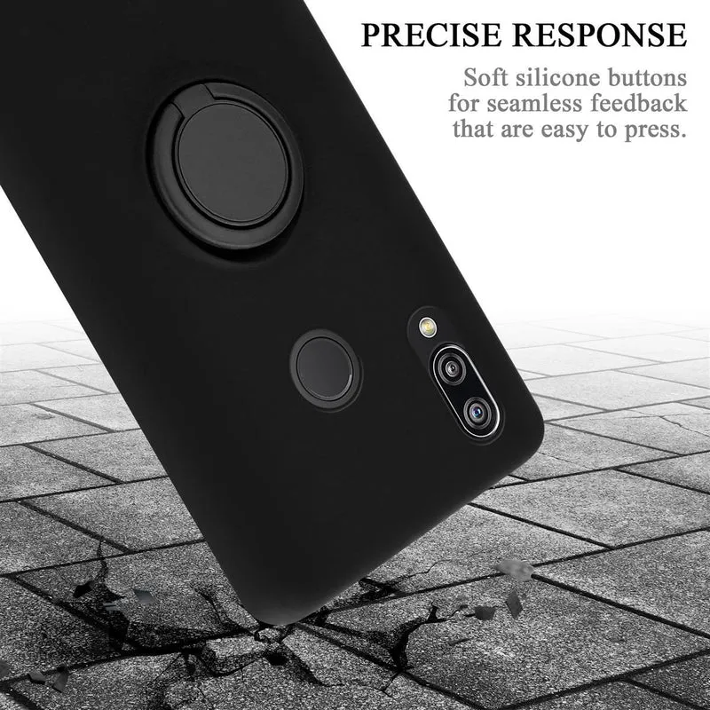 Cadorabo Hülle kompatibel mit Huawei P20 LITE 2018 / NOVA 3E Schutzhülle aus flexiblem TPU Silikon mit Ring