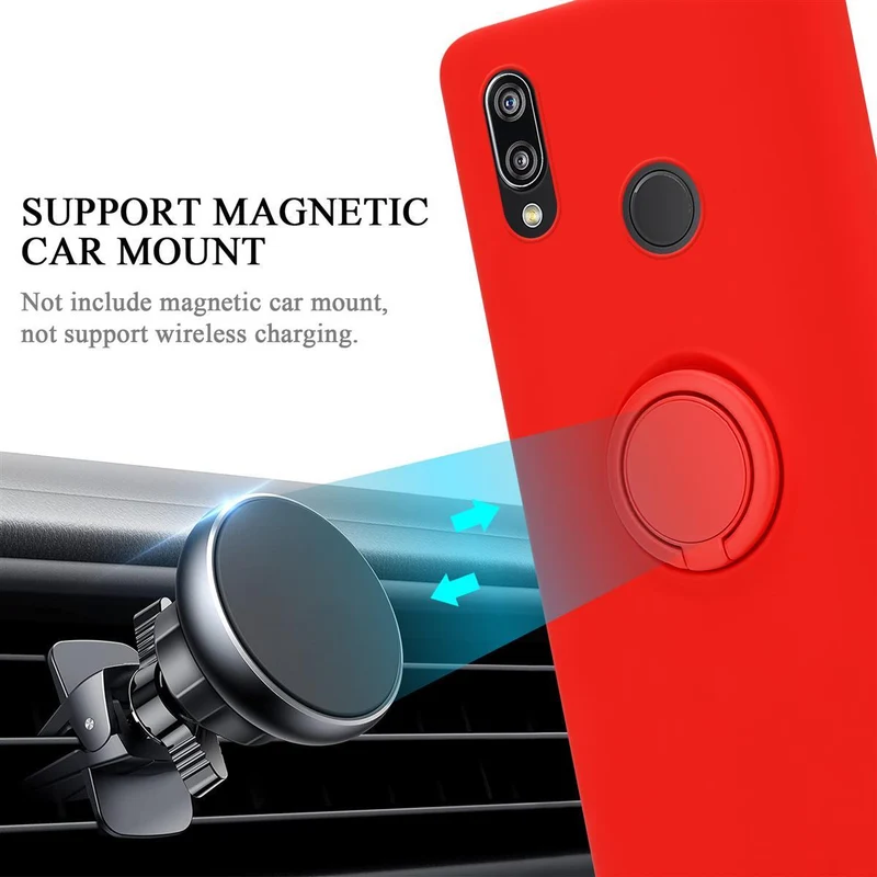 Cadorabo Hülle kompatibel mit Huawei P20 LITE 2018 / NOVA 3E Schutzhülle aus flexiblem TPU Silikon mit Ring