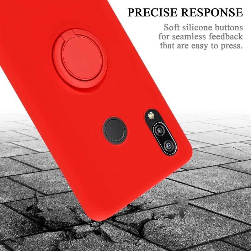 Cadorabo Hülle kompatibel mit Huawei P20 LITE 2018 / NOVA 3E Schutzhülle aus flexiblem TPU Silikon mit Ring