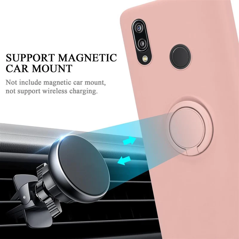 Cadorabo Hülle kompatibel mit Huawei P20 LITE 2018 / NOVA 3E Schutzhülle aus flexiblem TPU Silikon mit Ring