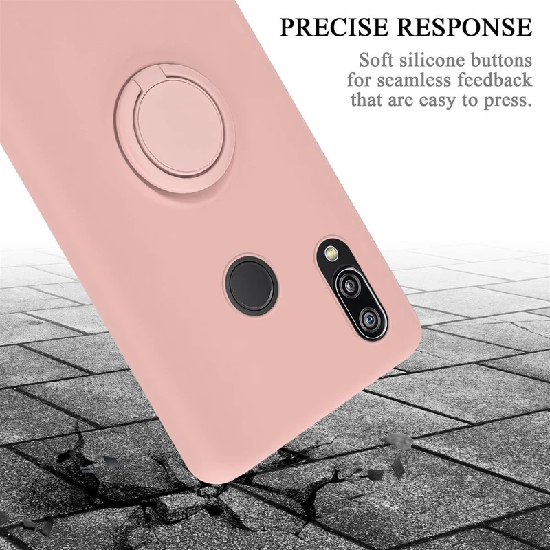 Cadorabo Hülle kompatibel mit Huawei P20 LITE 2018 / NOVA 3E Schutzhülle aus flexiblem TPU Silikon mit Ring