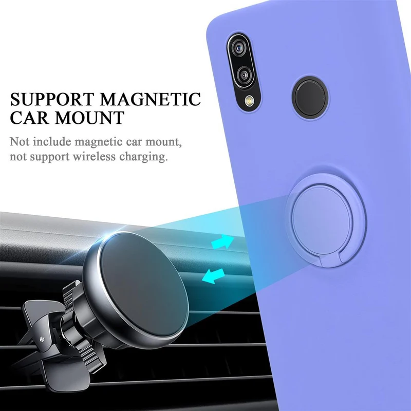 Cadorabo Hülle kompatibel mit Huawei P20 LITE 2018 / NOVA 3E Schutzhülle aus flexiblem TPU Silikon mit Ring