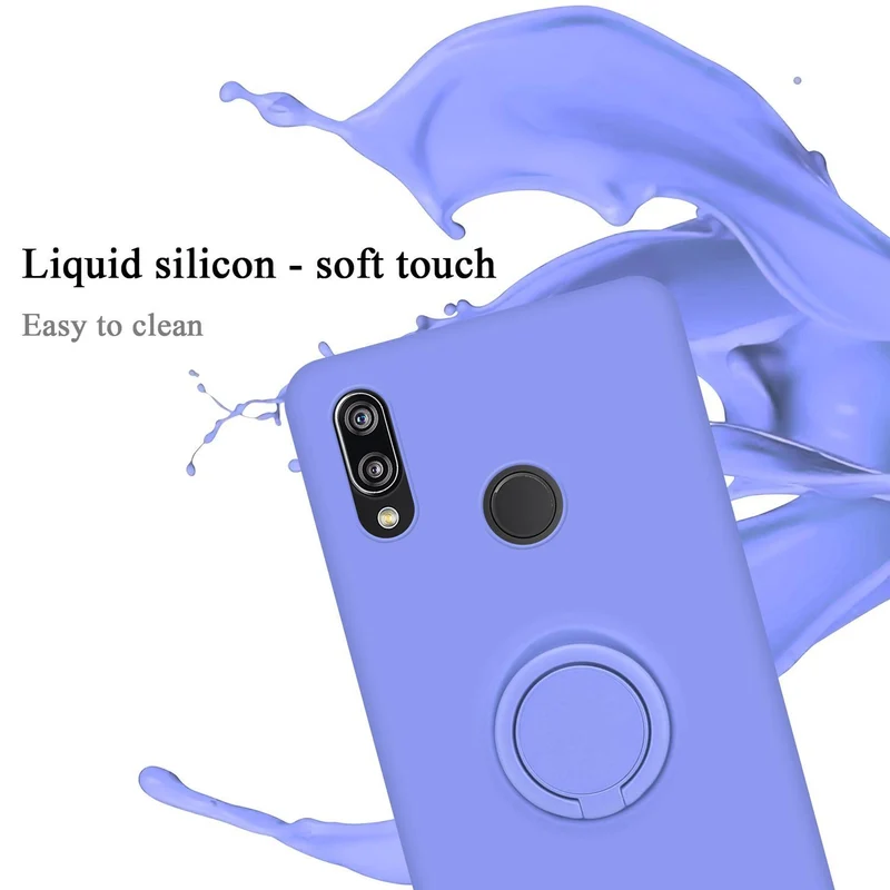 Cadorabo Hülle kompatibel mit Huawei P20 LITE 2018 / NOVA 3E Schutzhülle aus flexiblem TPU Silikon mit Ring